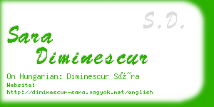 sara diminescur business card